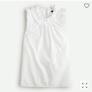 J Crew ruffle trim poplin tank blouse. Size small.